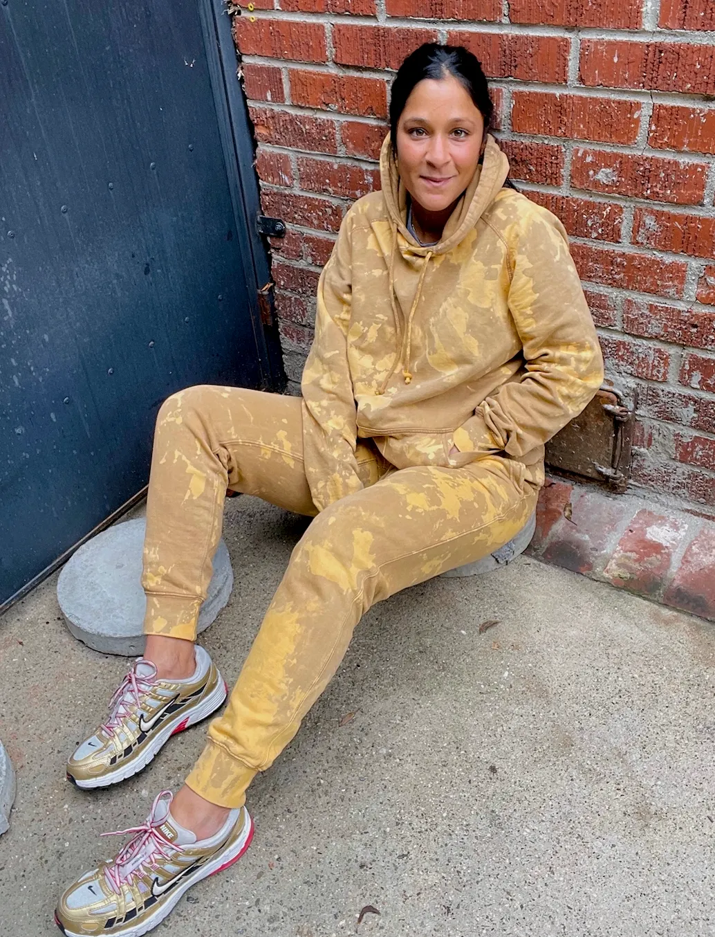 Vintage Mustard Tie Dye Loungewear Set