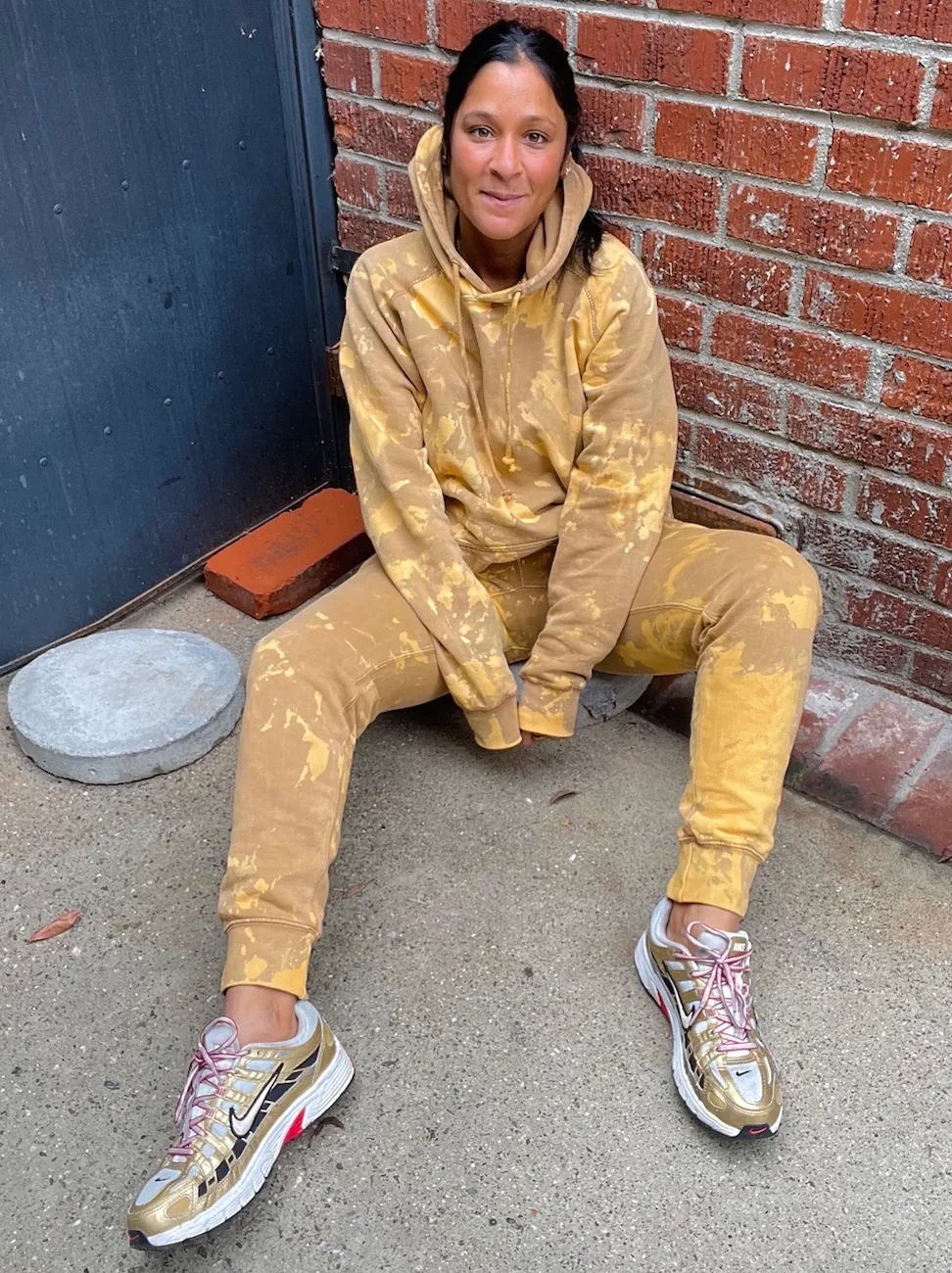Vintage Mustard Tie Dye Loungewear Set