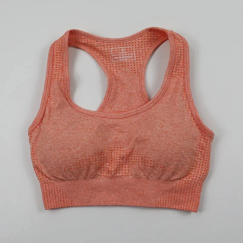 Vital Seamless Sports Bra Medium Support Racerback Yoga Vest Brassiere for Women, Fitness Bra Top Activewear