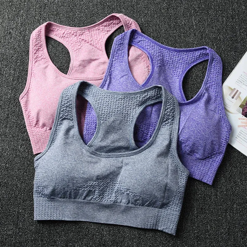 Vital Seamless Sports Bra Medium Support Racerback Yoga Vest Brassiere for Women, Fitness Bra Top Activewear
