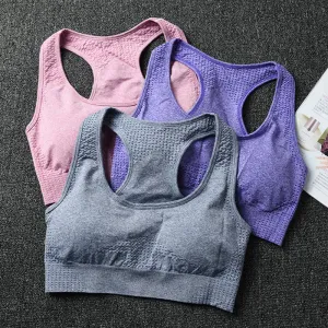 Vital Seamless Sports Bra Medium Support Racerback Yoga Vest Brassiere for Women, Fitness Bra Top Activewear