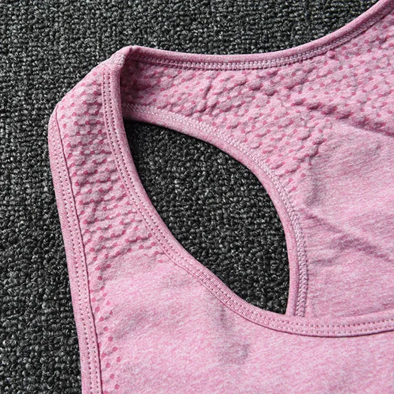 Vital Seamless Sports Bra Medium Support Racerback Yoga Vest Brassiere for Women, Fitness Bra Top Activewear
