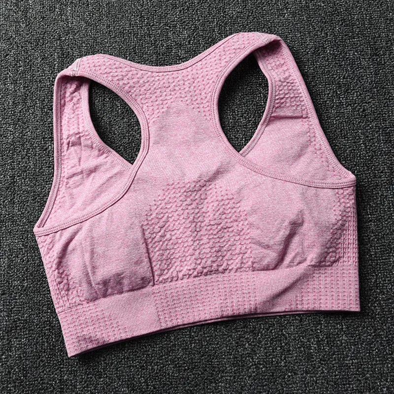 Vital Seamless Sports Bra Medium Support Racerback Yoga Vest Brassiere for Women, Fitness Bra Top Activewear