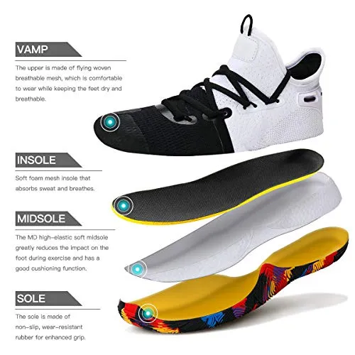 WETIKE Boys Non-Slip Basketball Shoes, Breathable and Lightweight