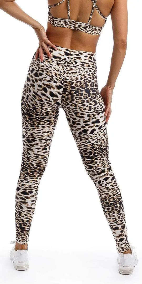 White Cheetah Extra Long Leggings