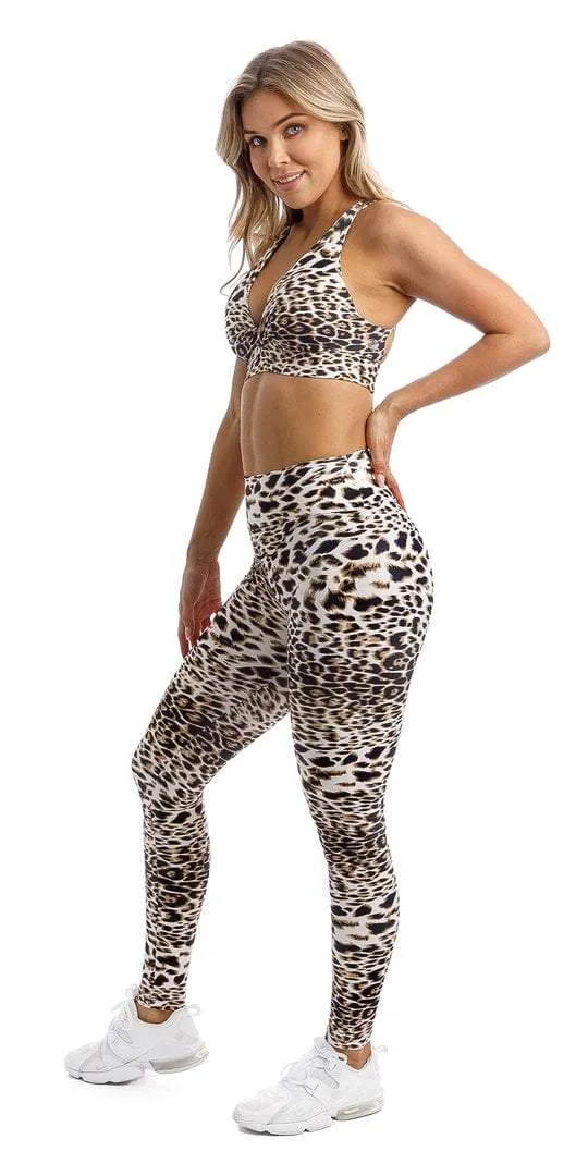 White Cheetah Extra Long Leggings