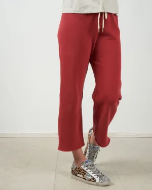 wide leg cropped sweatpants - strawberry