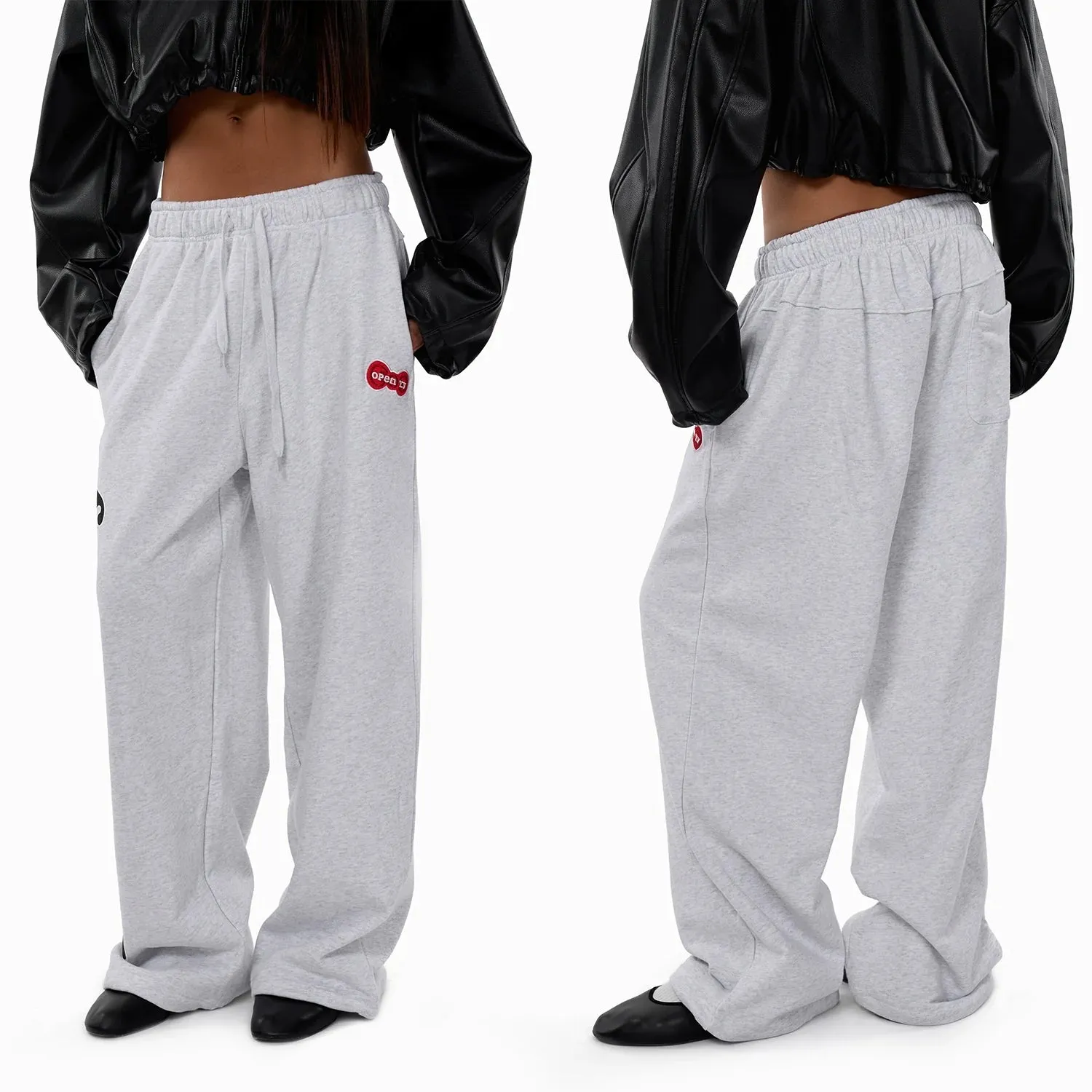 Wide-Leg Graphic Sweatpants