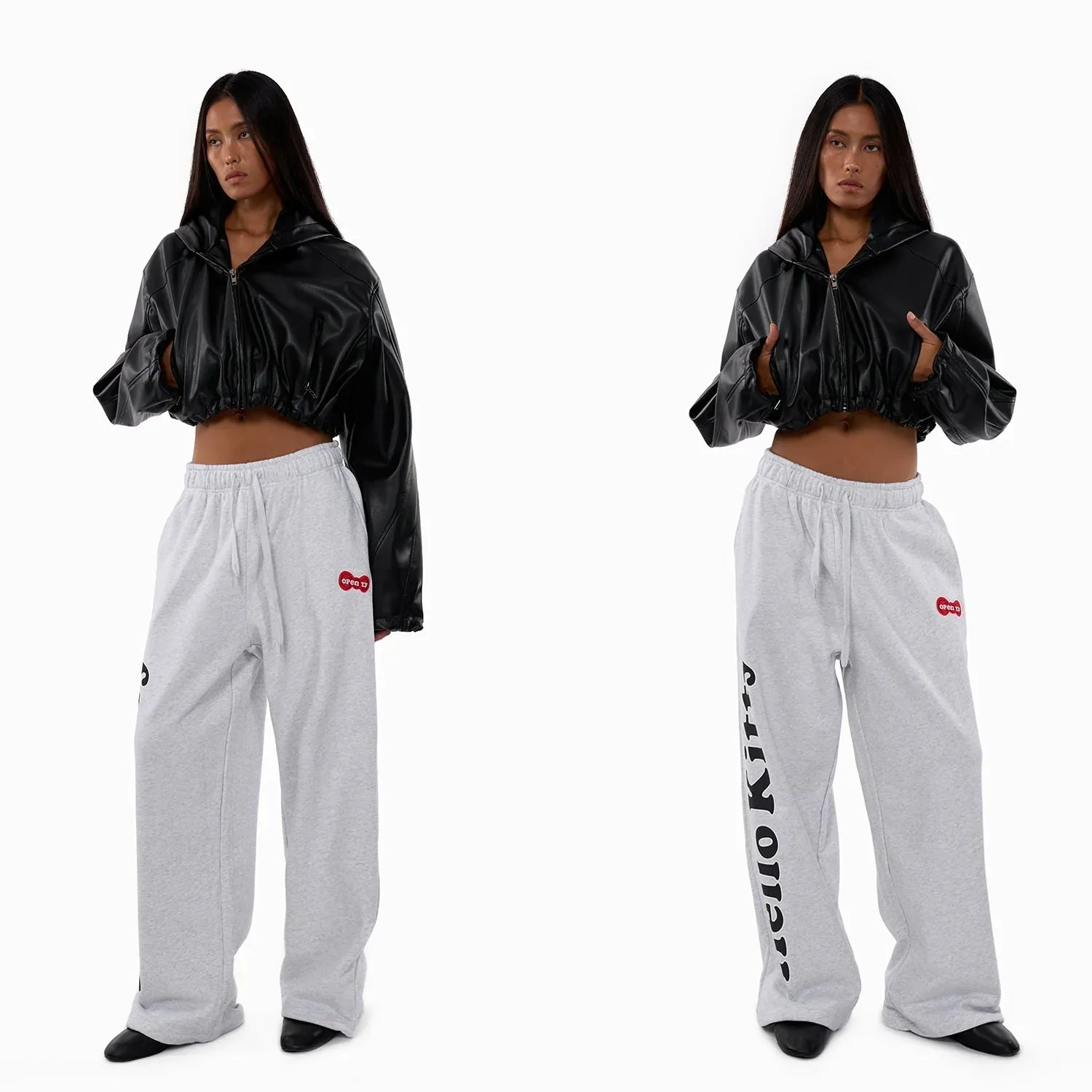 Wide-Leg Graphic Sweatpants