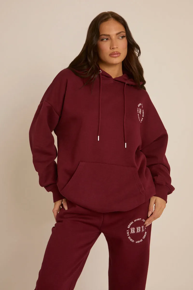 Wine Rebel Sport Oversized Hoodie - Kendall