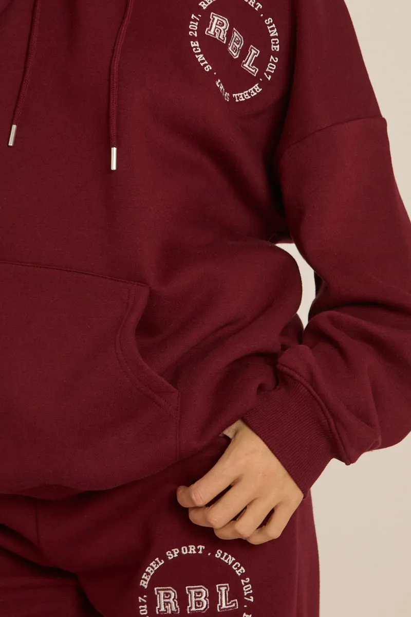 Wine Rebel Sport Oversized Hoodie - Kendall