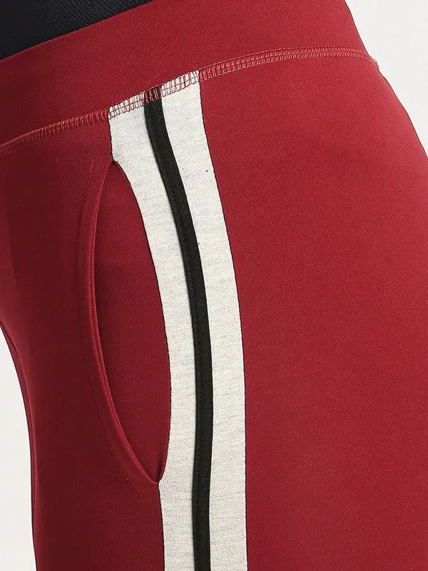 Women Maroon Solid Ankle Length Tights - BTR TRACK-MR
