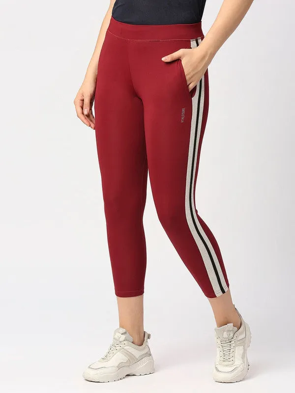 Women Maroon Solid Ankle Length Tights - BTR TRACK-MR