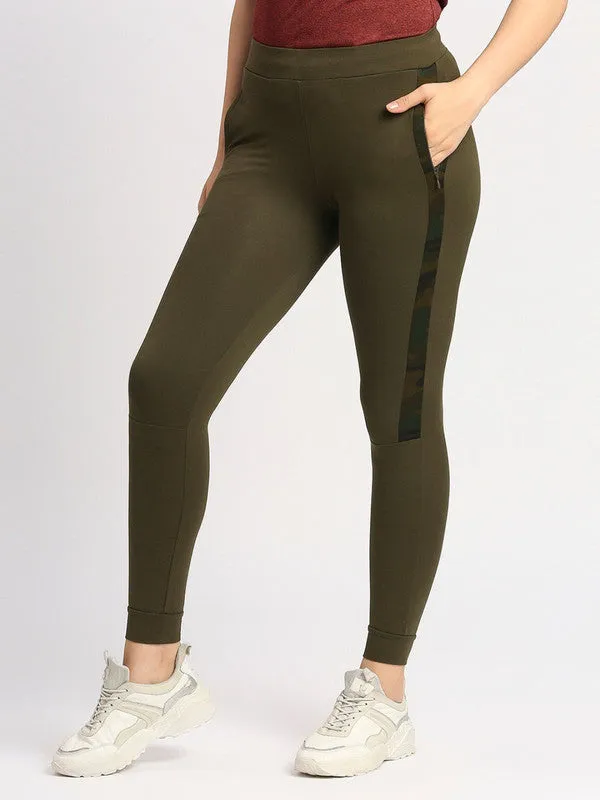Women Olive Green Solid Joggers - COMBAT WILD-OL