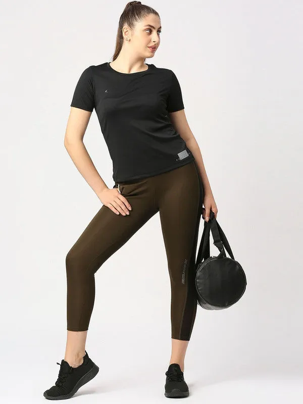 Women Olive Green Solid Tights - RAD INTENSE TRACK-OL