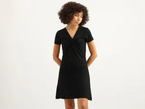 Women Solid V-Neck Dress