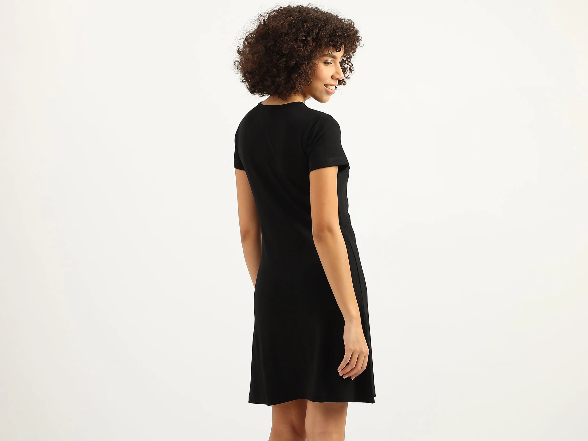 Women Solid V-Neck Dress