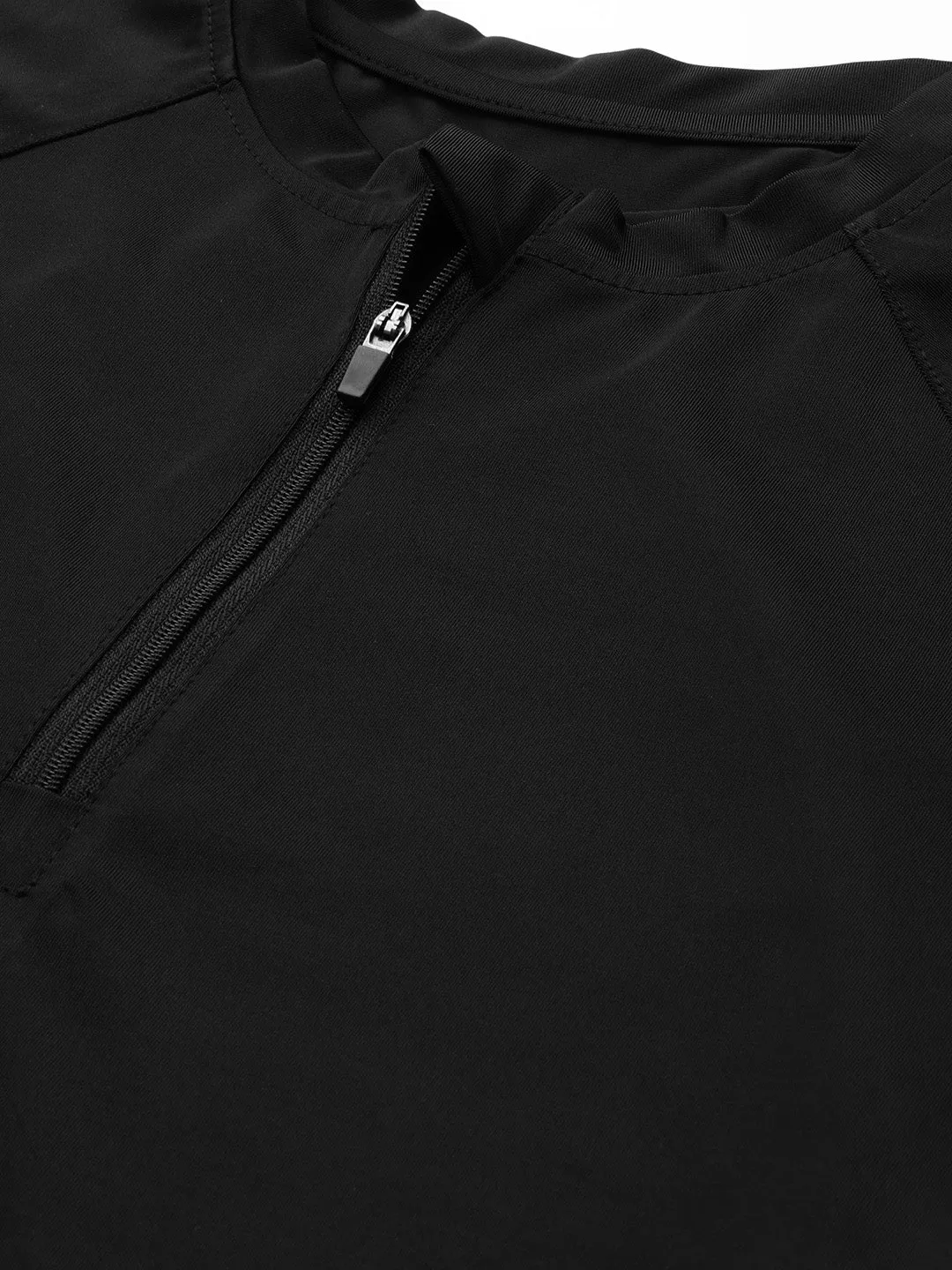 Women's Black Slim Fit Training or Gym T-shirt