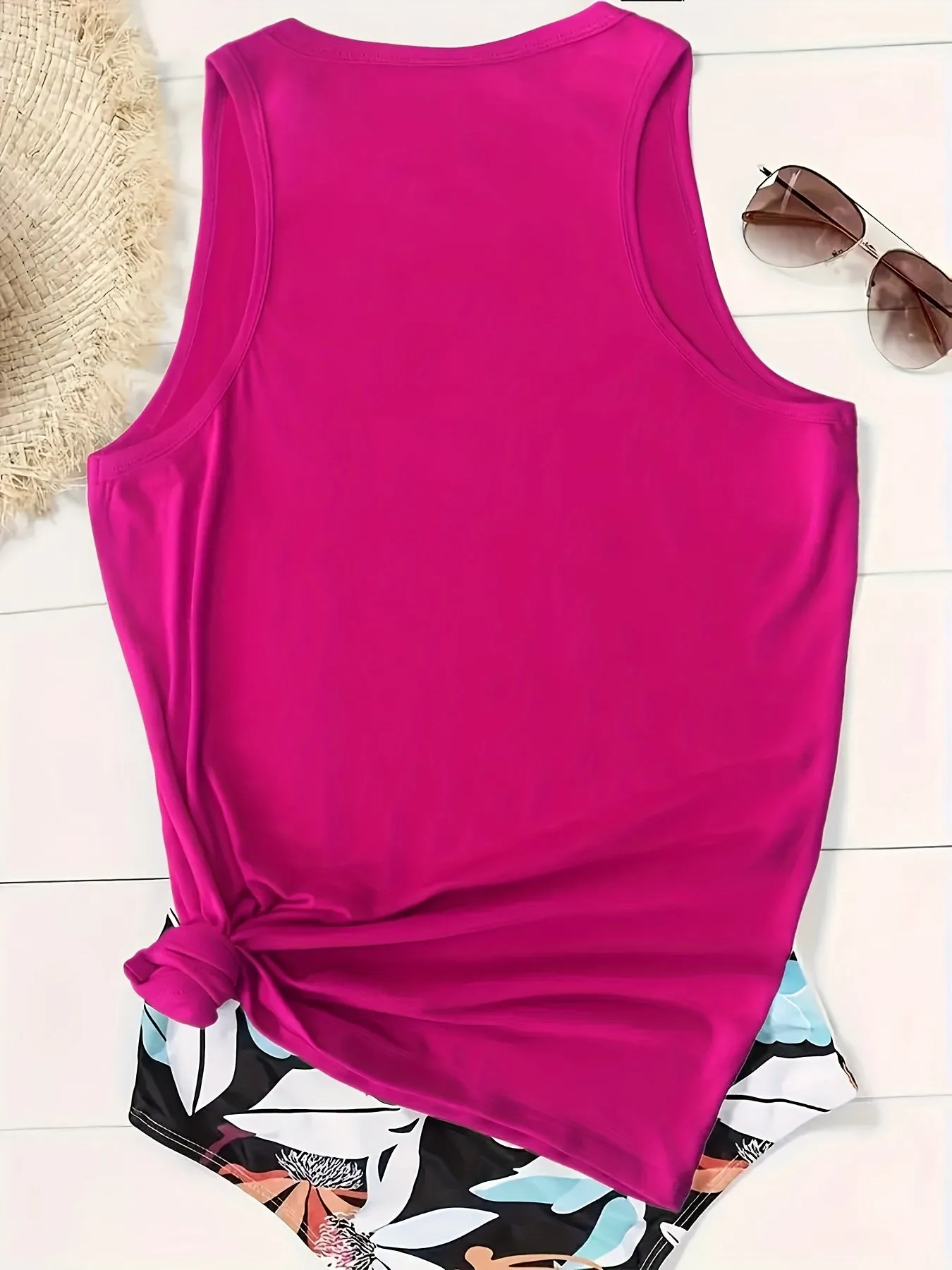Women's Breathable Activewear Tank Top – Lotus Print Racerback Sports Vest