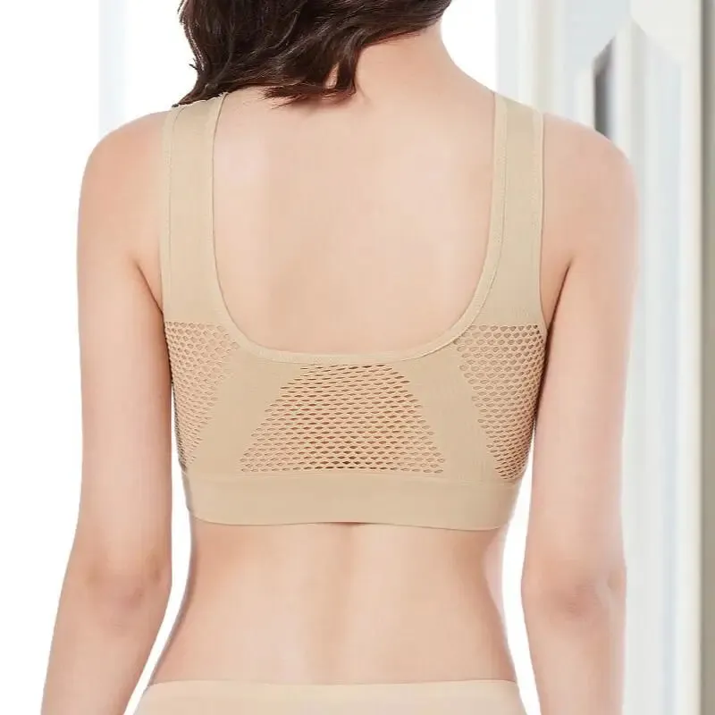 Women's Hollow Out Fitness Yoga Sports Bra - Padded Push-Up Seamless Athletic Vest
