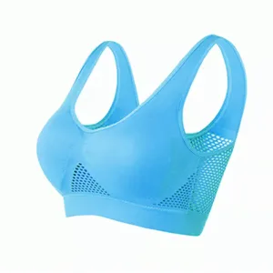 Women's Hollow Out Fitness Yoga Sports Bra - Padded Push-Up Seamless Athletic Vest