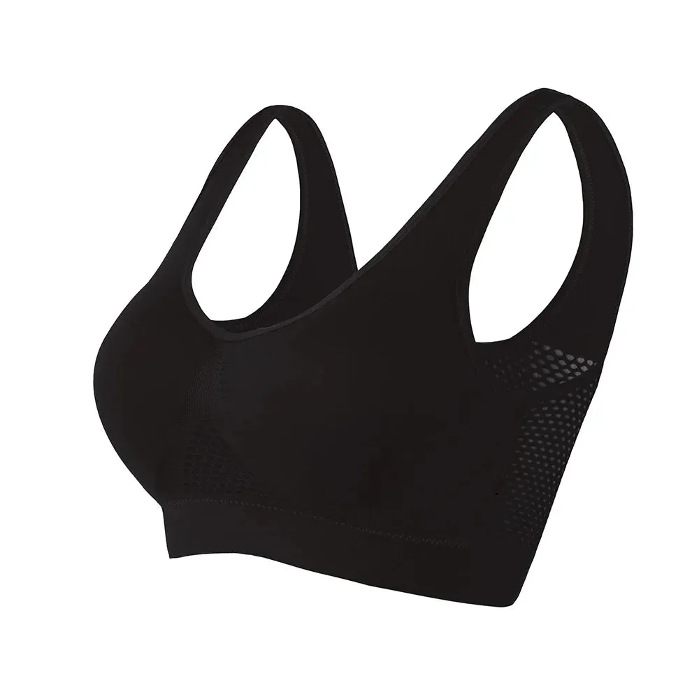 Women's Hollow Out Fitness Yoga Sports Bra - Padded Push-Up Seamless Athletic Vest