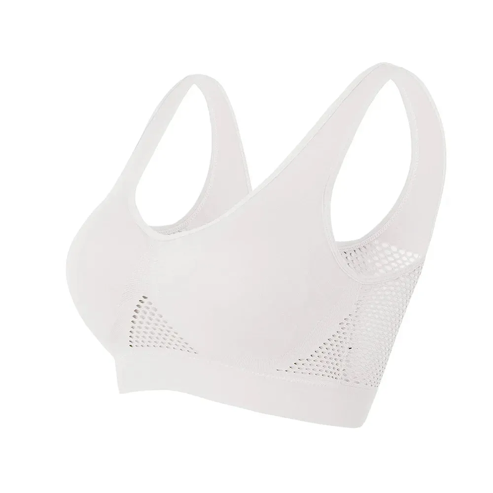 Women's Hollow Out Fitness Yoga Sports Bra - Padded Push-Up Seamless Athletic Vest