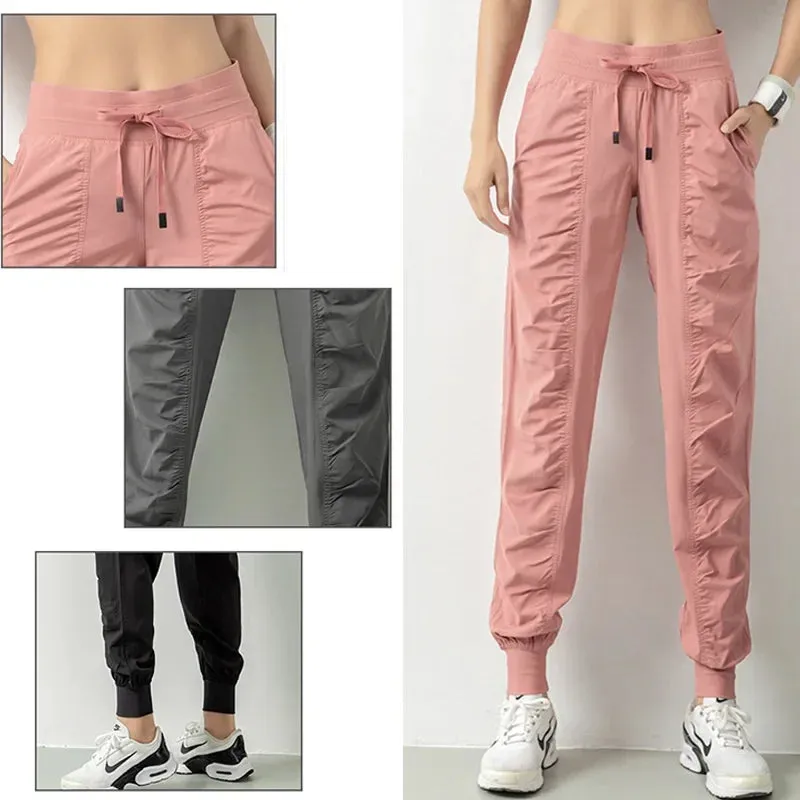 Women's Quick Dry Drawstring Running Joggers