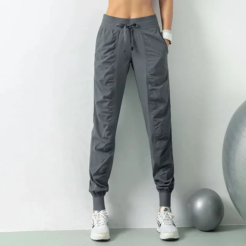 Women's Quick Dry Drawstring Running Joggers