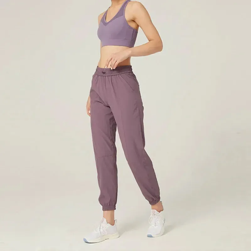 Women's Quick Dry Drawstring Running Joggers