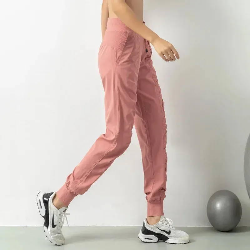 Women's Quick Dry Drawstring Running Joggers