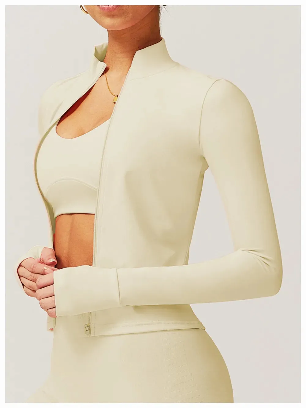 Women's Quick-Dry Slim Fit Zip-Up Sports Jacket – Breathable Long-Sleeve Yoga & Running Top