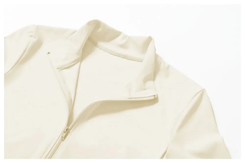 Women's Quick-Dry Slim Fit Zip-Up Sports Jacket – Breathable Long-Sleeve Yoga & Running Top