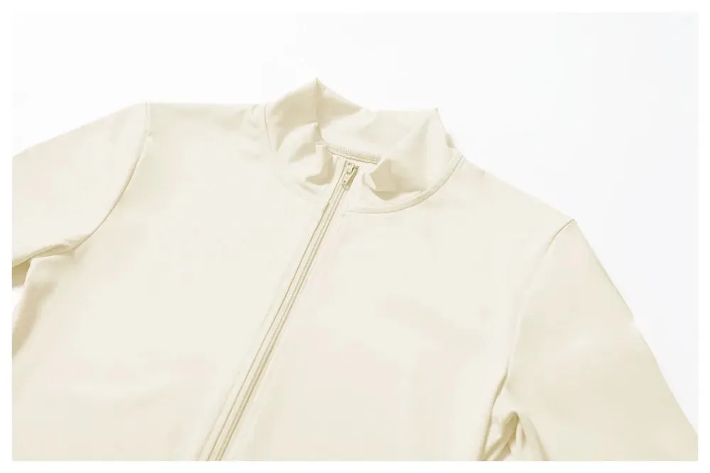 Women's Quick-Dry Slim Fit Zip-Up Sports Jacket – Breathable Long-Sleeve Yoga & Running Top