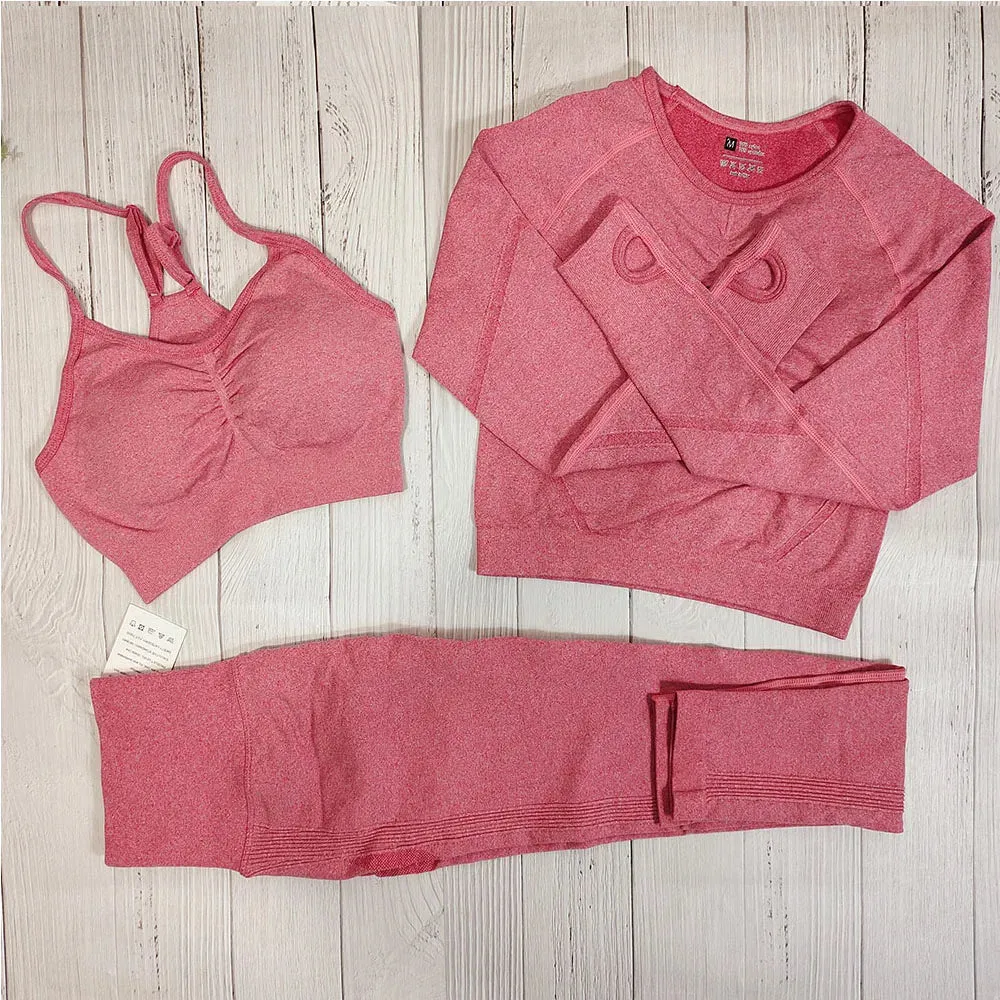 Women's Seamless Fitness Set - Yoga Sportswear Clothing, Gym Outfit, Workout Tracksuit