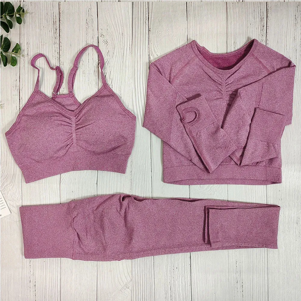 Women's Seamless Fitness Set - Yoga Sportswear Clothing, Gym Outfit, Workout Tracksuit