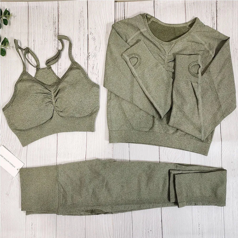 Women's Seamless Fitness Set - Yoga Sportswear Clothing, Gym Outfit, Workout Tracksuit