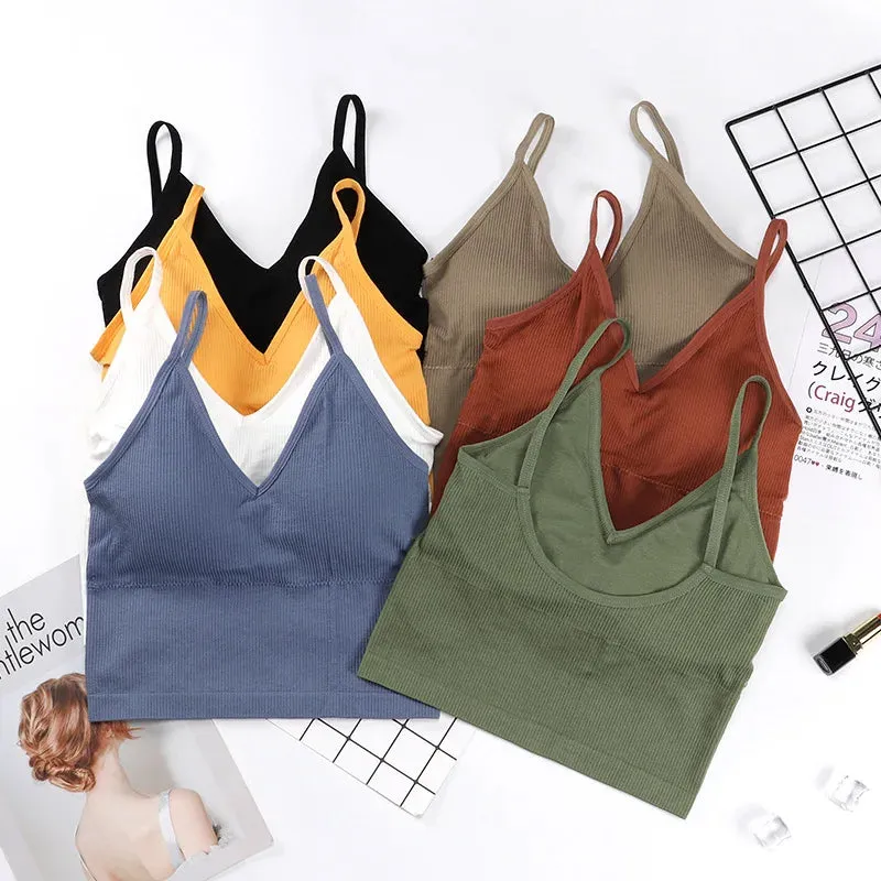 Women's Shockproof Sports Bra Vest - Push Up Seamless Running Yoga Bra for Gym Workout, Backless Sport Bra