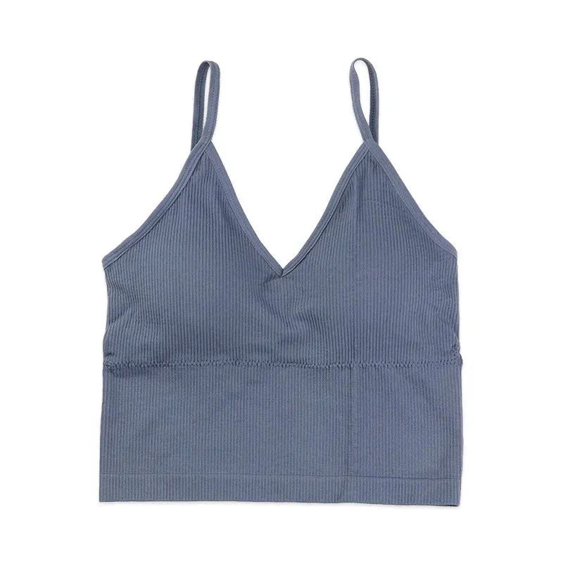 Women's Shockproof Sports Bra Vest - Push Up Seamless Running Yoga Bra for Gym Workout, Backless Sport Bra