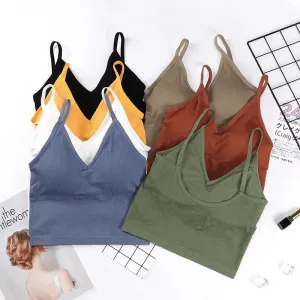 Women's Shockproof Sports Bra Vest - Push Up Seamless Running Yoga Bra for Gym Workout, Backless Sport Bra