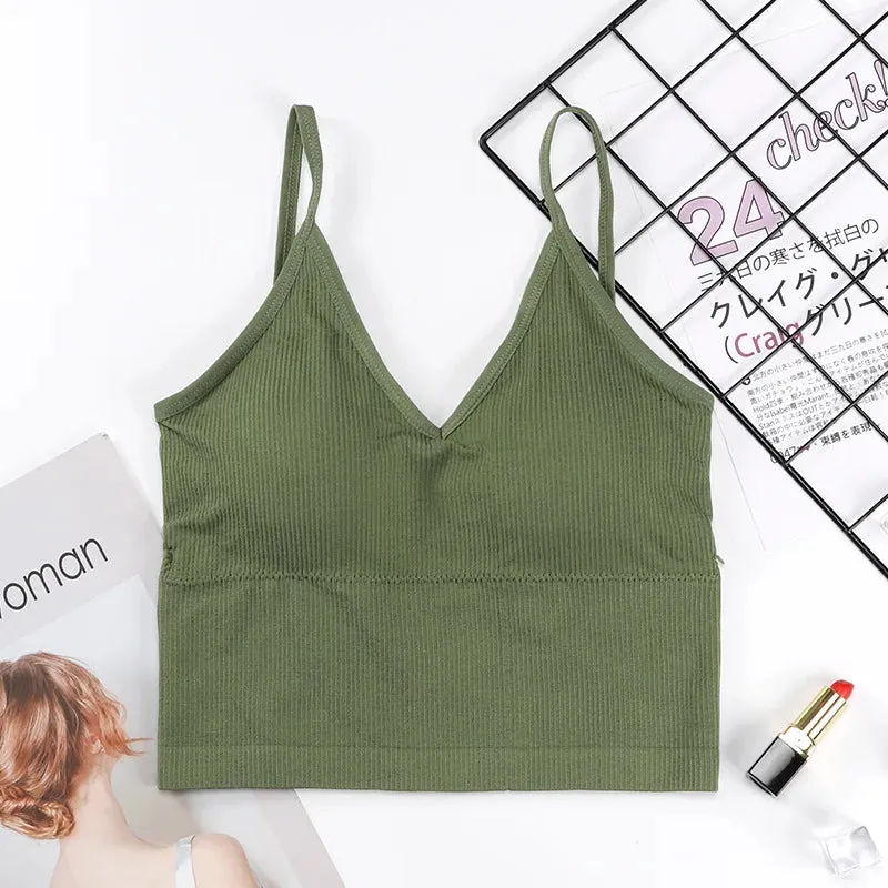 Women's Shockproof Sports Bra Vest - Push Up Seamless Running Yoga Bra for Gym Workout, Backless Sport Bra