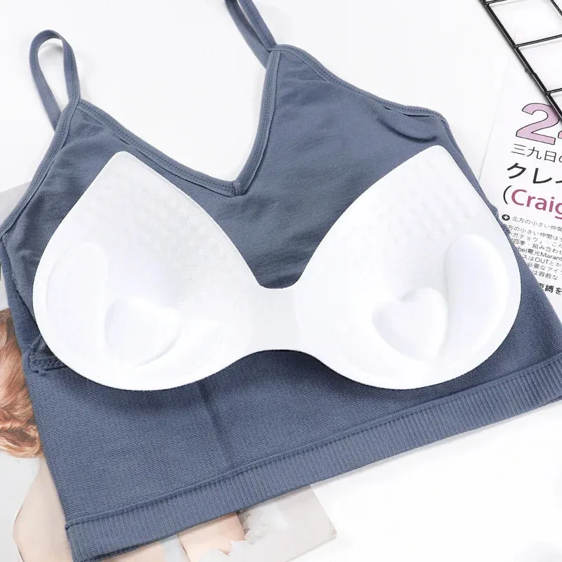 Women's Shockproof Sports Bra Vest - Push Up Seamless Running Yoga Bra for Gym Workout, Backless Sport Bra