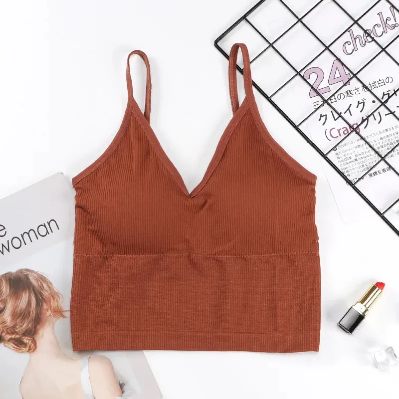 Women's Shockproof Sports Bra Vest - Push Up Seamless Running Yoga Bra for Gym Workout, Backless Sport Bra