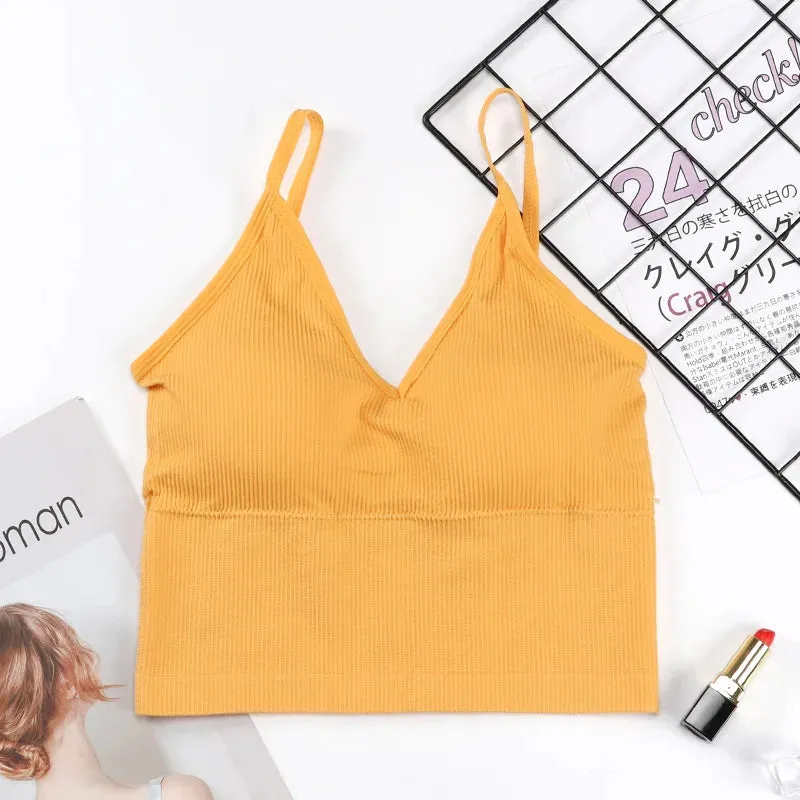 Women's Shockproof Sports Bra Vest - Push Up Seamless Running Yoga Bra for Gym Workout, Backless Sport Bra