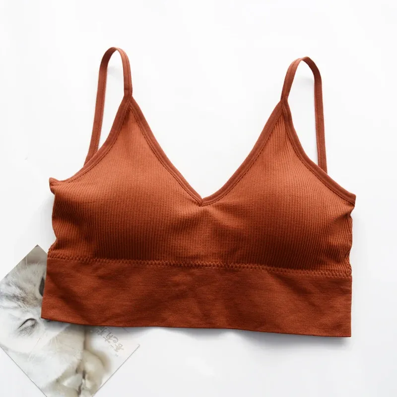 Women's Shockproof Sports Bra Vest - Push Up Seamless Running Yoga Bra for Gym Workout, Backless Sport Bra
