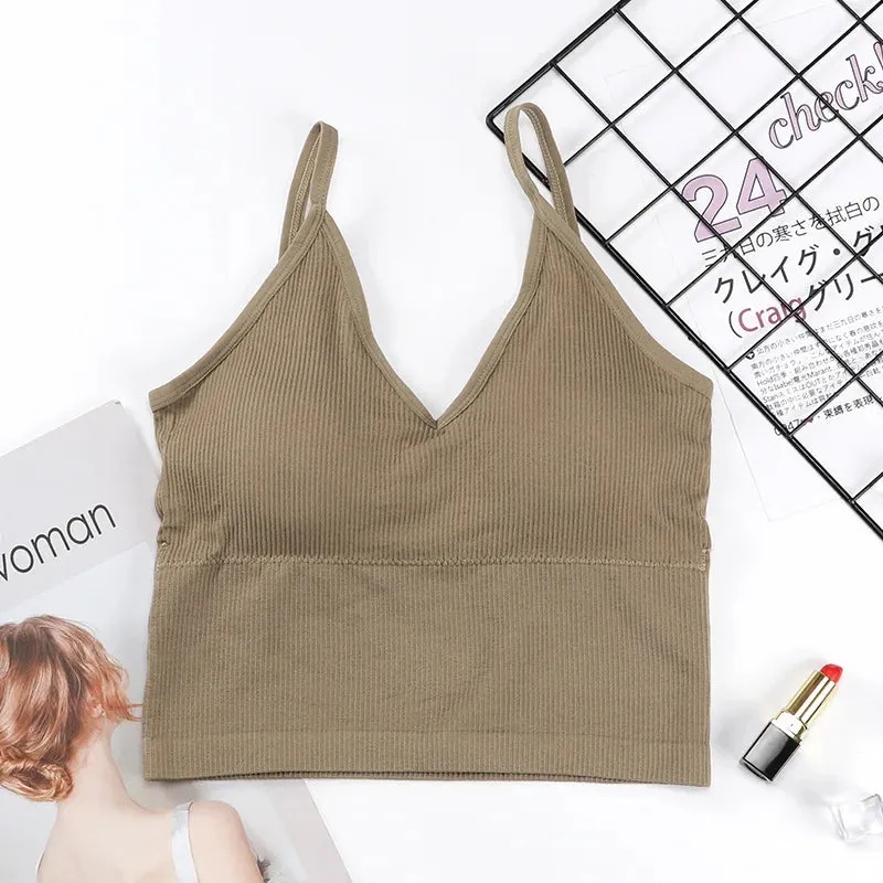 Women's Shockproof Sports Bra Vest - Push Up Seamless Running Yoga Bra for Gym Workout, Backless Sport Bra