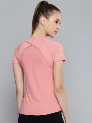Women's Slim Fit Pink T-shirt
