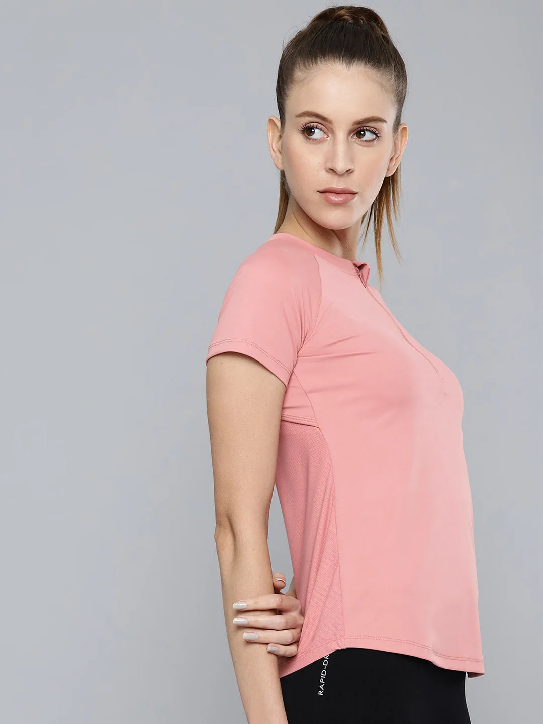 Women's Slim Fit Pink T-shirt
