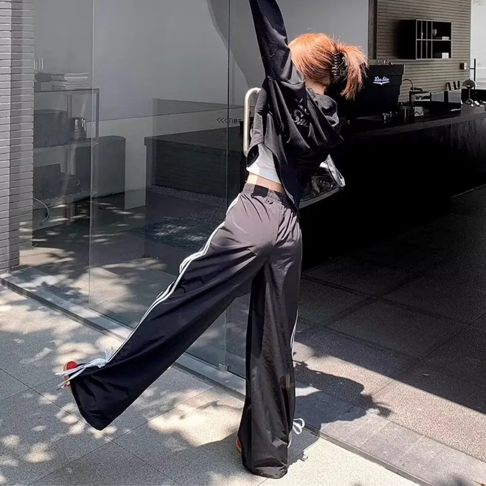 Women's Striped Braided Bow Sweatpants
