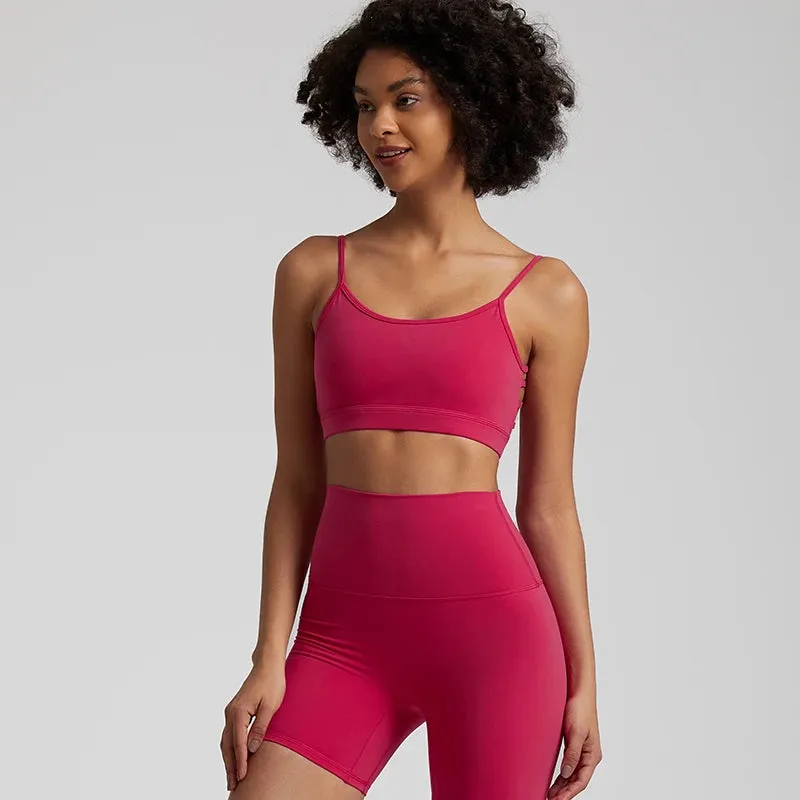 Women's V-Shaped Backless Sports Bras - Hollow Out Fitness Gym Bra, Padded Yoga Tank Tops